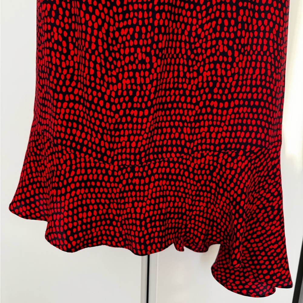 Club Monaco One-Shoulder Dress in Red and Dark Blue/Black - Picture 6 of 7